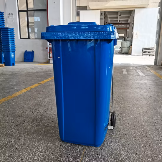 120L/240L 屋外公共ストリート医療病院リサイクルペダル HDPE ゴミ箱モバイル/ゴミ/車輪/廃棄物/ゴミ箱プラスチックゴミ箱