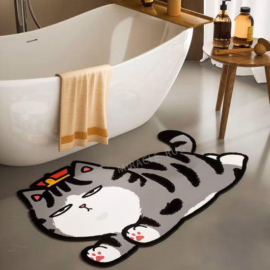 カスタムノンスリップ吸水ラグゴムドアマット珪藻泥浴室床マットセットアンチスリップ珪藻土バスマット